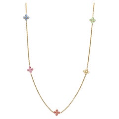 18K Sapphire Flower Necklace by AMRIYA, 0.62ct