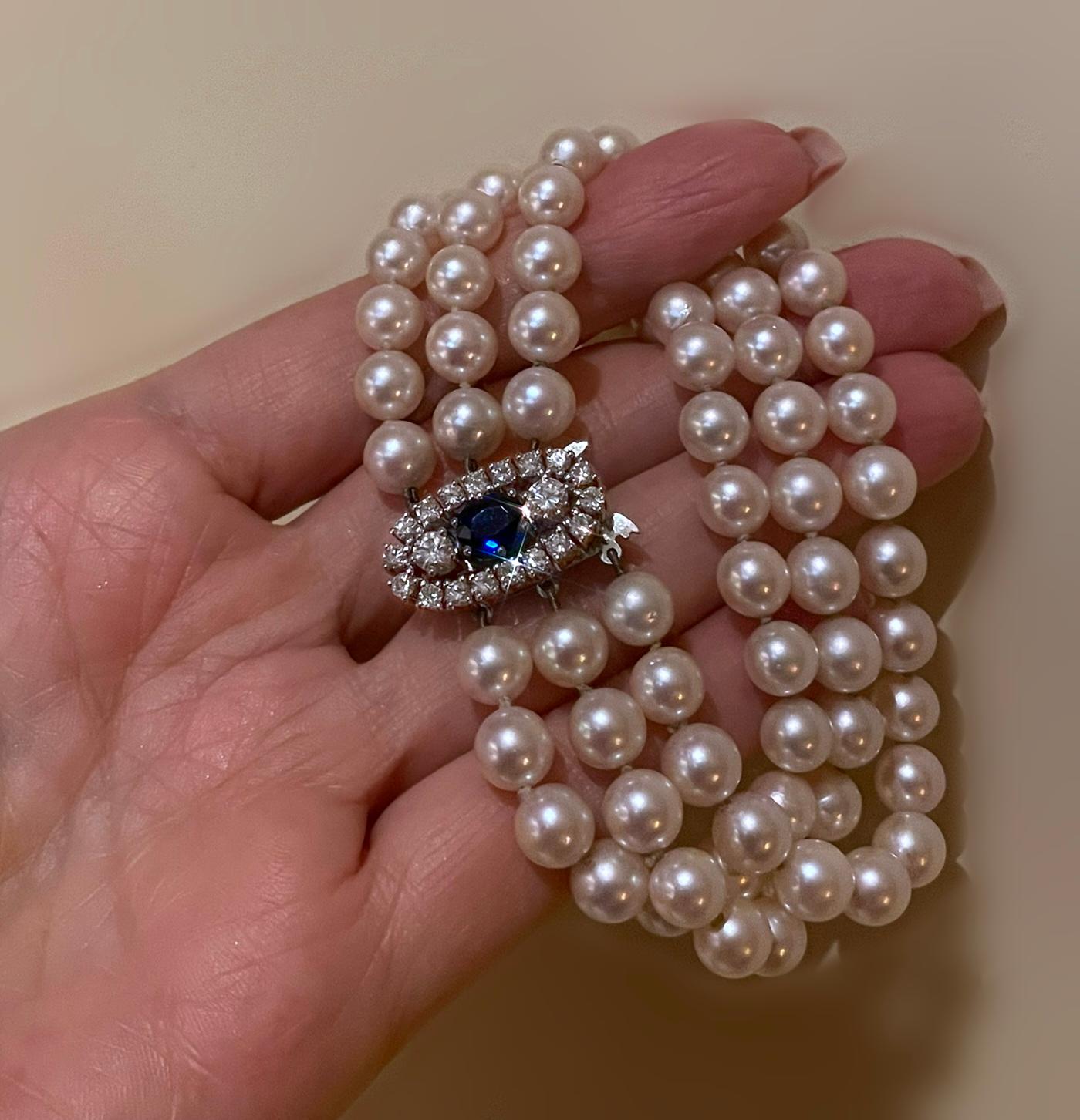 18K Saphir Ungeheizt GIA Perle Diamant-Armband Burma Vintage Fein 3,13 Karat im Angebot 4