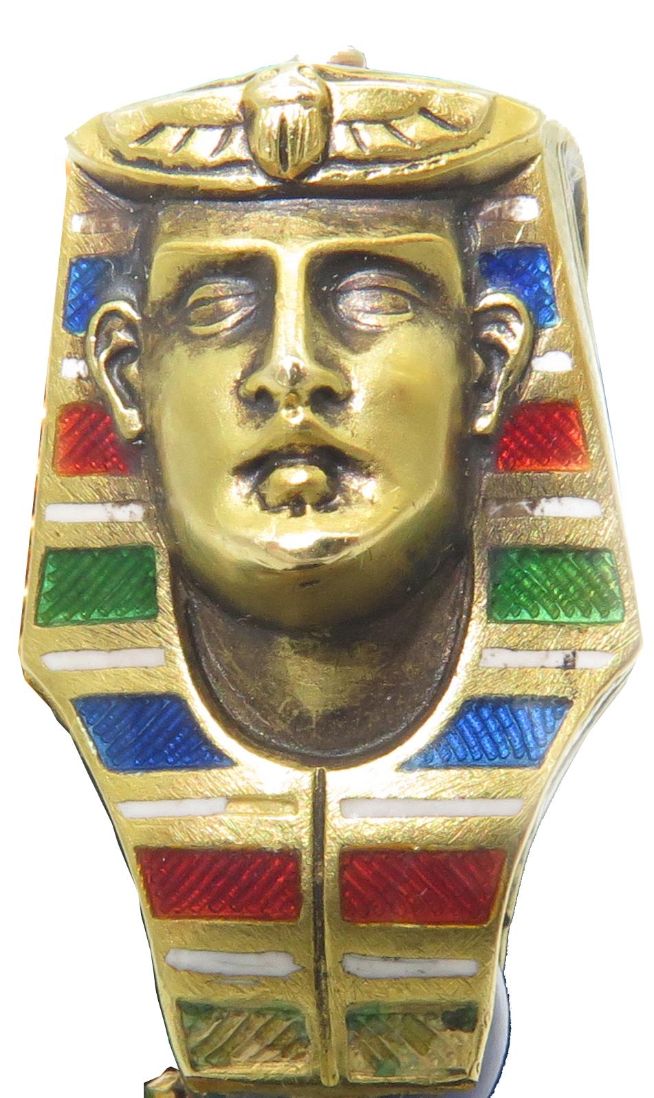 Bracelet unique égyptien SAS en or 18 carats Excellent état - En vente à West Palm Beach, FL