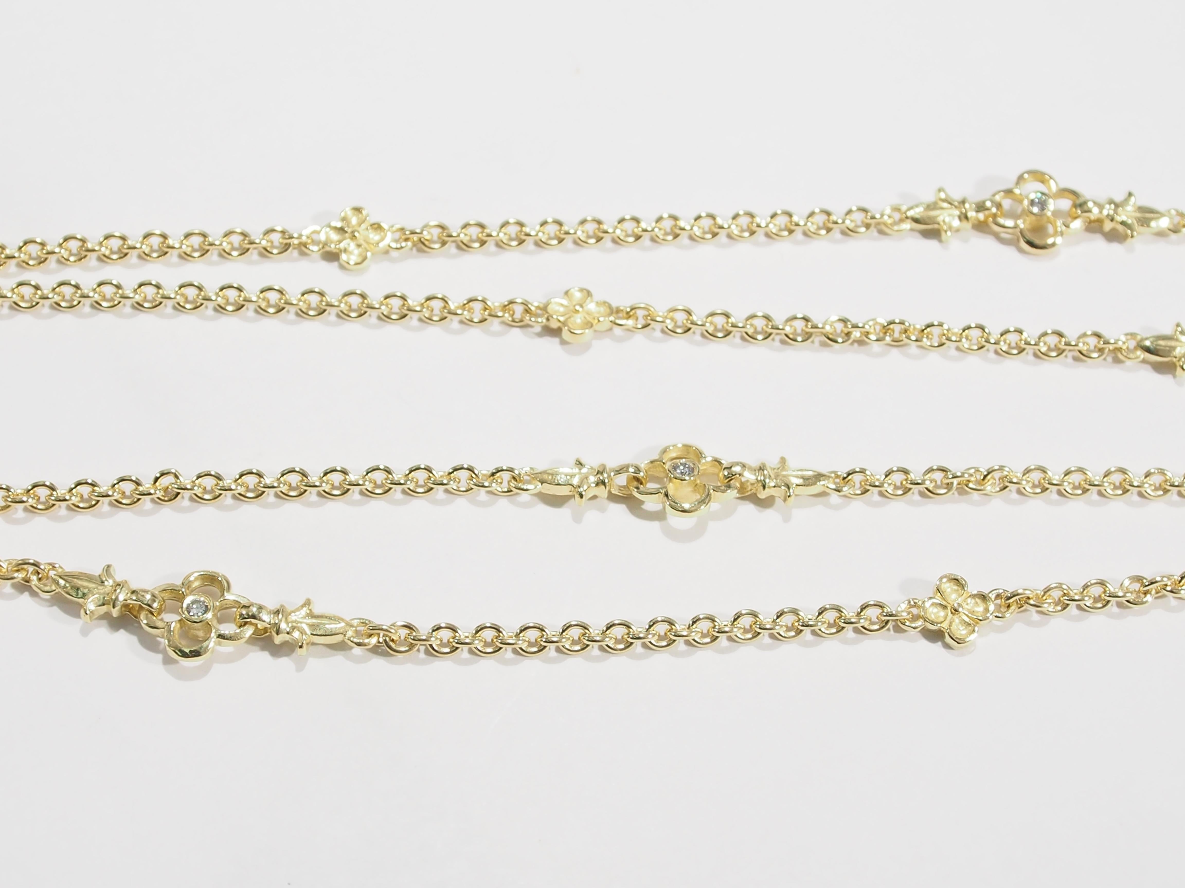 Women's or Men's 18 Karat Seidengang Diamond Necklace Yellow White Gold 0.72 Carat