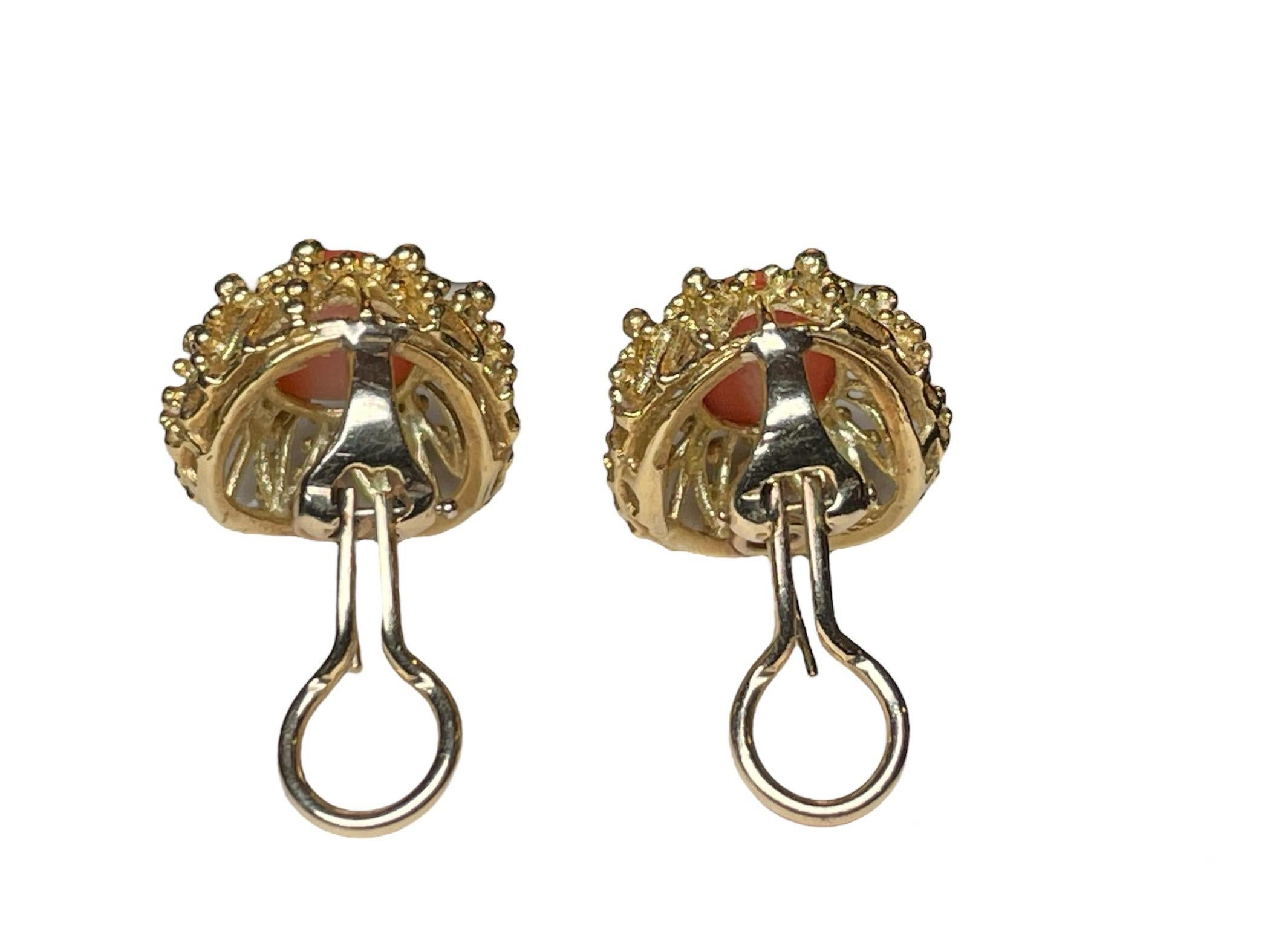 18K Set Of Corletto Coral Earrings And Cocktail Ring 9
