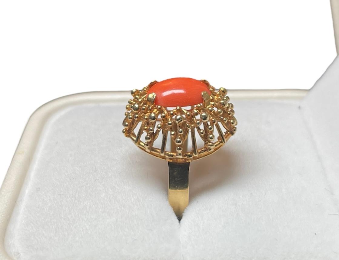 Women's 18K Set Of Corletto Coral Earrings And Cocktail Ring