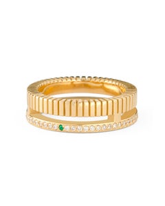 18K Gold Ring with Diamonds  - Size US 6