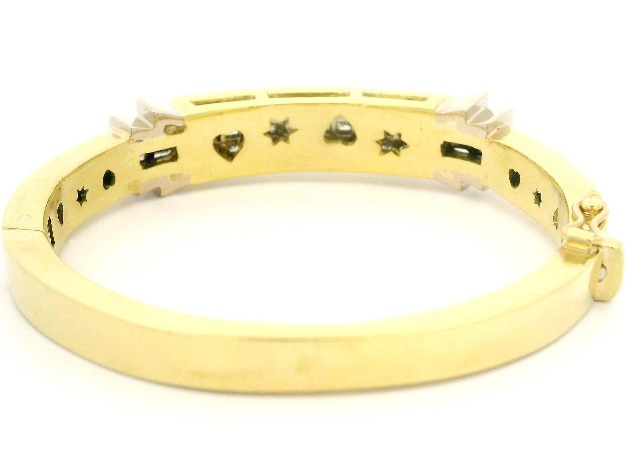 Bracelet jonc à charnières en or massif 18 carats avec diamants brillants de 6,0 carats Pour femmes en vente
