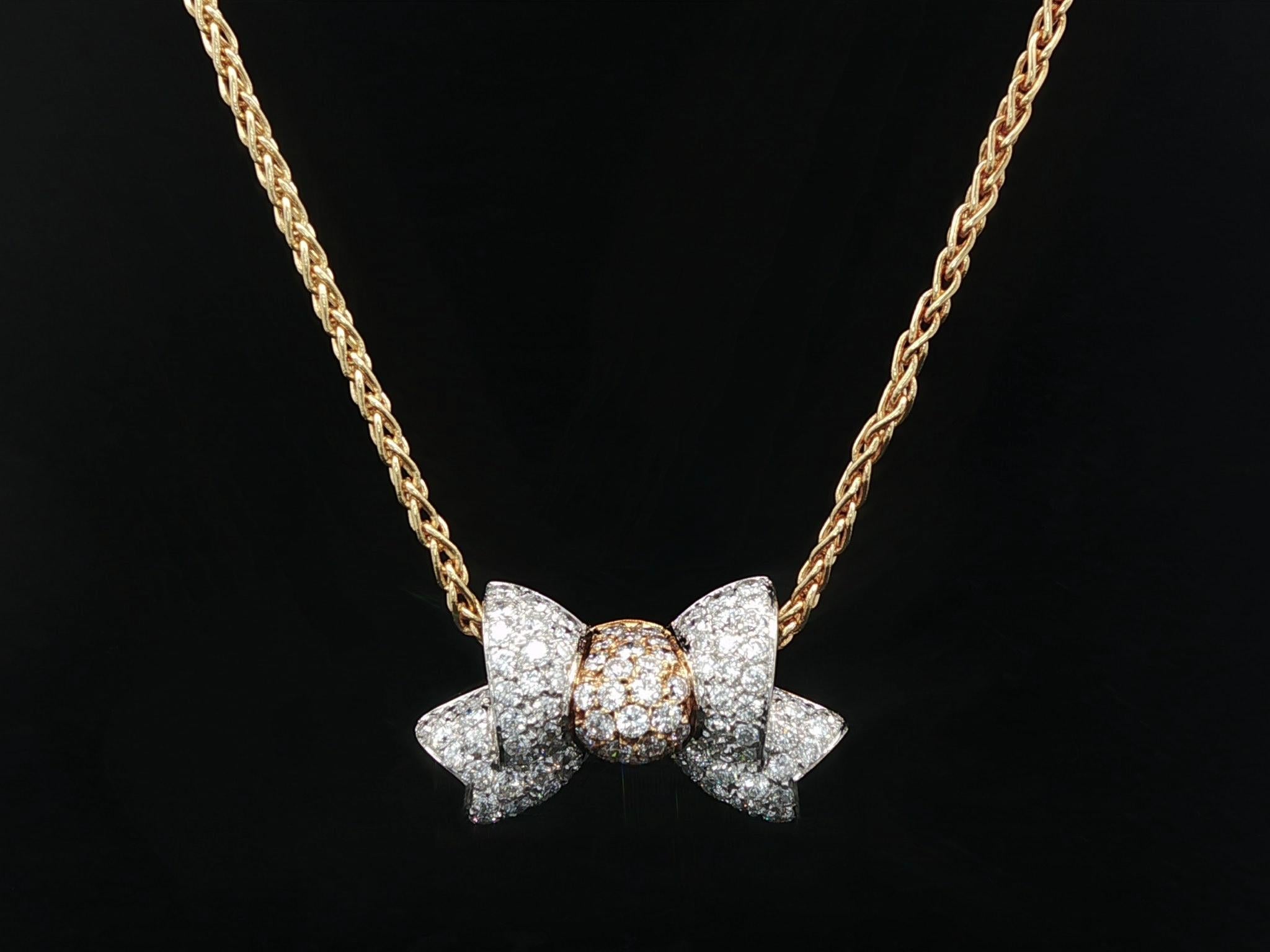 Pendentif en or massif 18k avec ruban coulissant et diamant de 0,65 ct. Chaîne �à maillons de blé de 16,5 po en vente 6