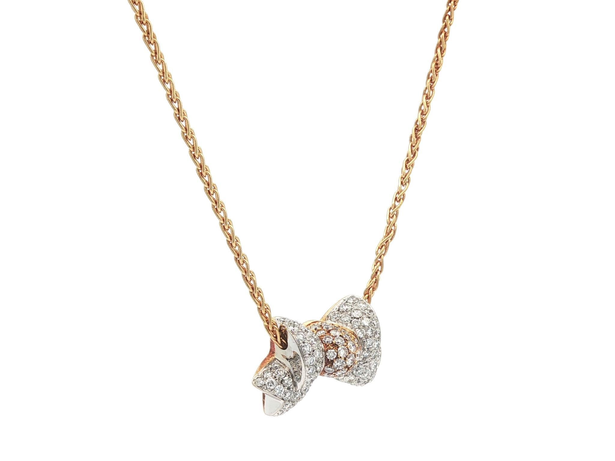 Pendentif en or massif 18k avec ruban coulissant et diamant de 0,65 ct. Chaîne à maillons de blé de 16,5 po en vente 4