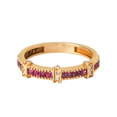 18k Solid Gold Ablaze love ruby band