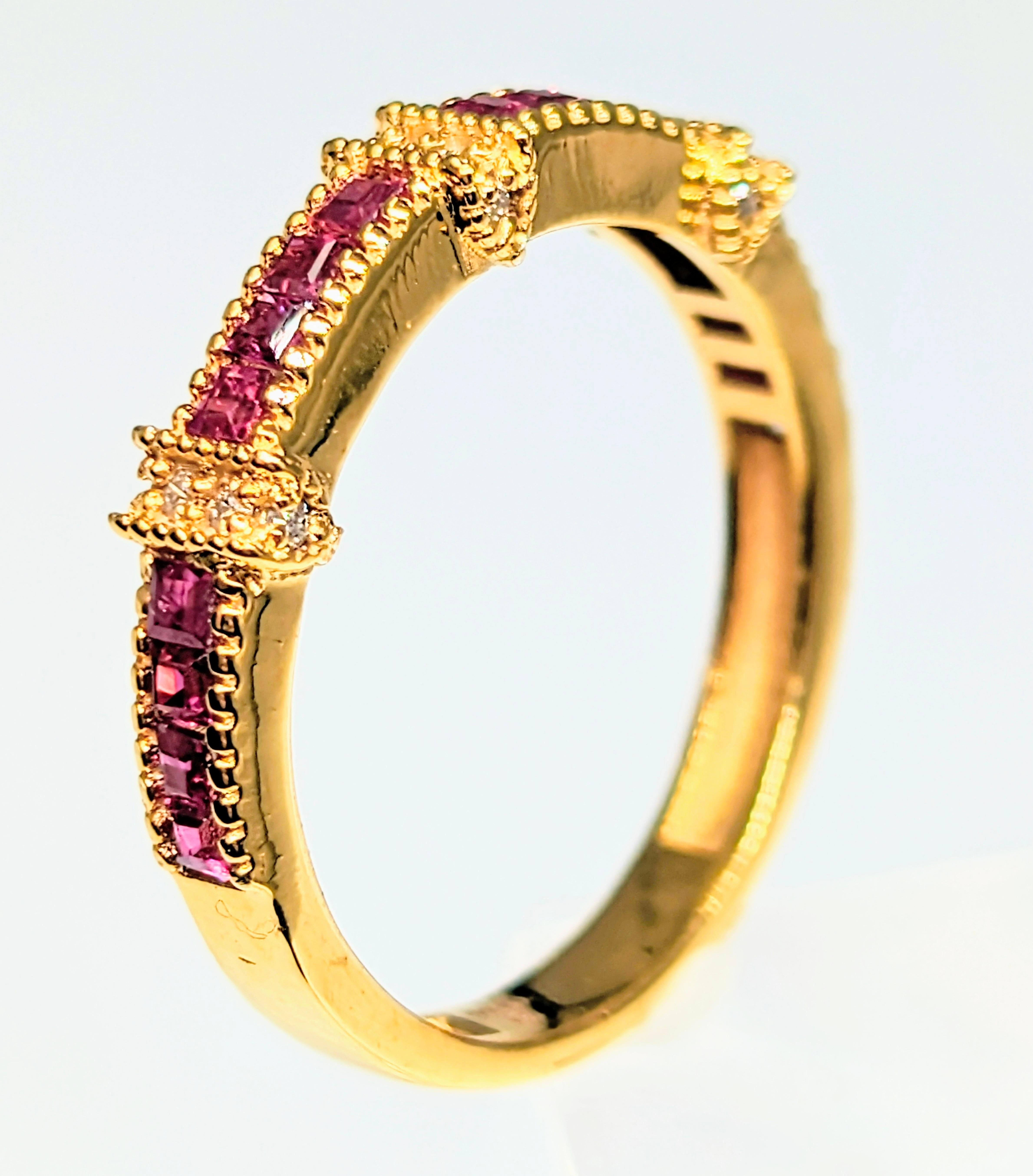 18k Solid Gold Ablaze love ruby band For Sale 2