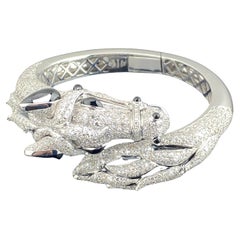 18K Solid Gold And Diamond Stallion Inspired Bangle