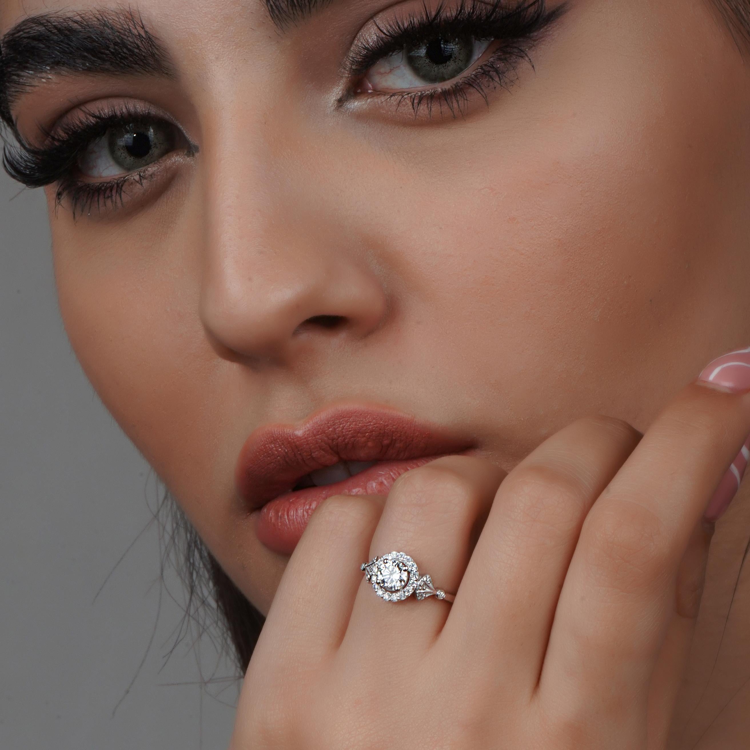 PRODUCT DETAILS:
18k Solid Gold
Stones:
Center Stone: Brilliant cut Moissanite 0.44 c.t (approx)
Side stones :Brilliant cut Moissanite 0.21 c.t (approx)
Made entirely by hand using ethically sourced stones and reclaimed metals that have been melted
