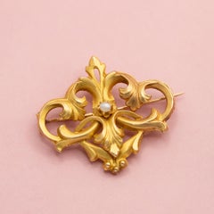 18k solid gold brooch - antique French jewellery (circa 1900) Napoleon III