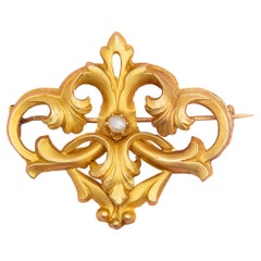 18k solid gold brooch - antique French jewellery (circa 1900) Napoleon III