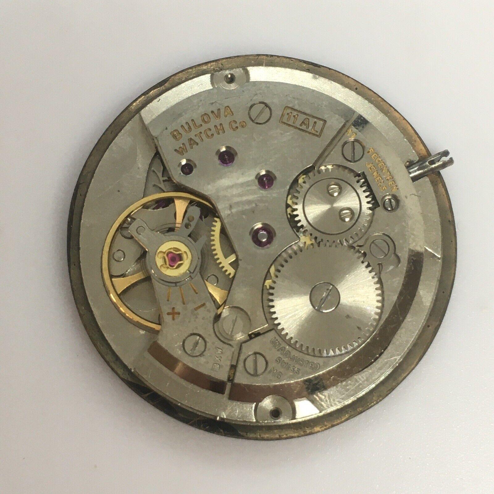 Contemporary 18k Solid Gold Bulova Black Dial All Original Swiss Gents Wristwatch For Sale