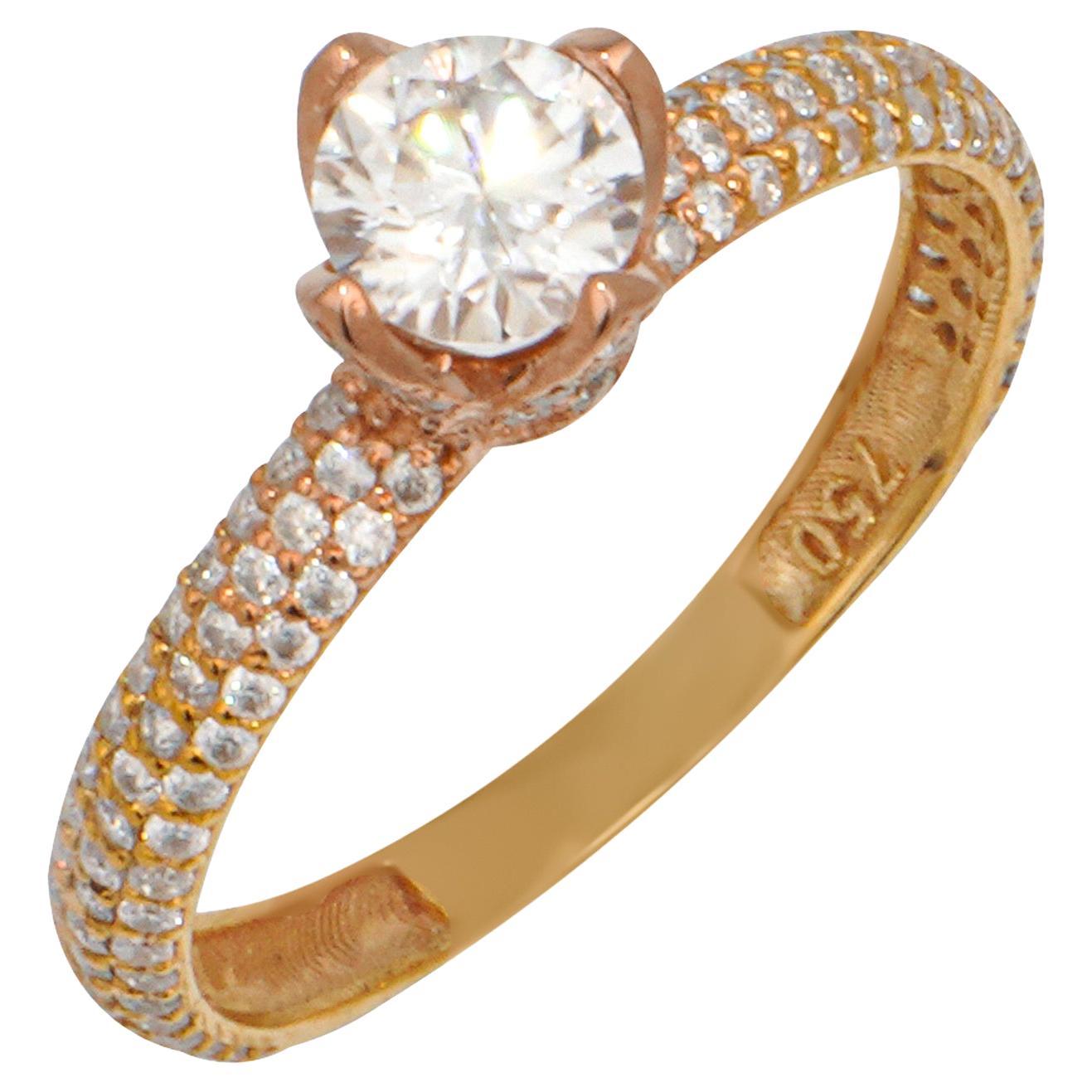 18K solid Gold Crown bridal ring For Sale