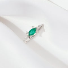 18K massivem Gold Diamant und Smaragd Nachthimmel Ring