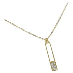 18 Karat massives Gold Diamant-Bar-Halskette Minimalistische Bar-Halskette