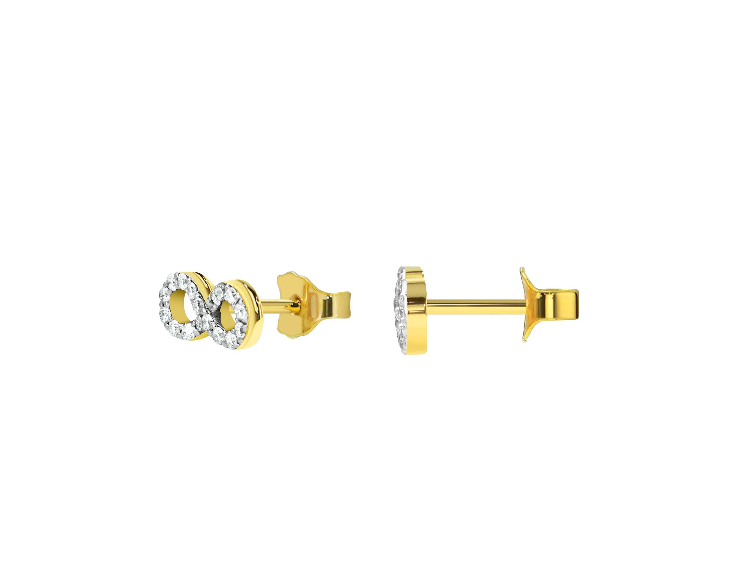infinity diamond earrings gold