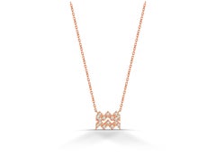 18k Solid Gold Diamond Necklace Aquarius Zodiac Sign Birth Sign Necklace