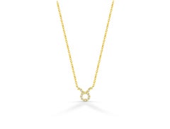 Collar de diamantes de oro macizo de 18k Colgante de diamantes del signo del zodiaco Tauro