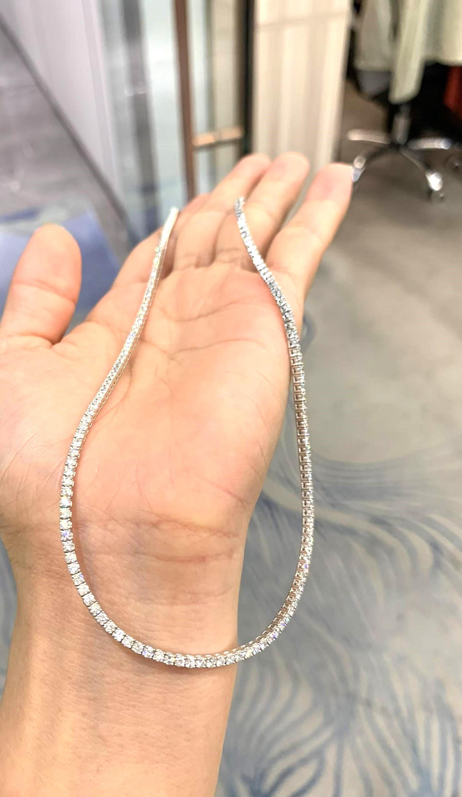 da uomo o donna Collana Tennis con diamanti in oro massiccio 18K 2,50ct in vendita