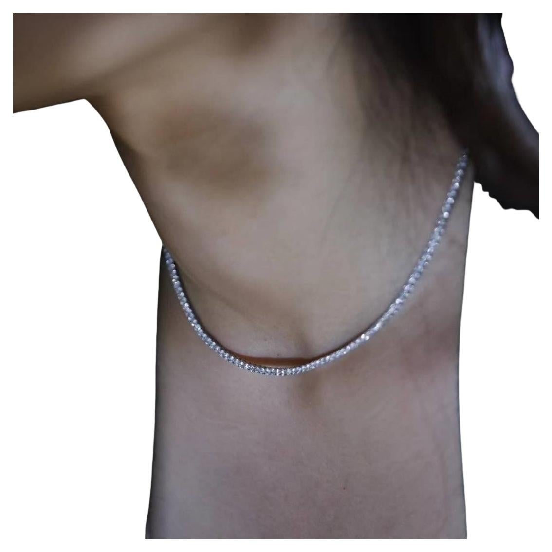 Collier de tennis en or massif 18K avec diamants 2,50ct