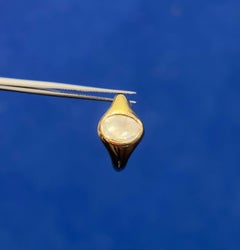 18K Solid Gold Dome Ring with Natural .75ct Uncut Diamond Polki vintage