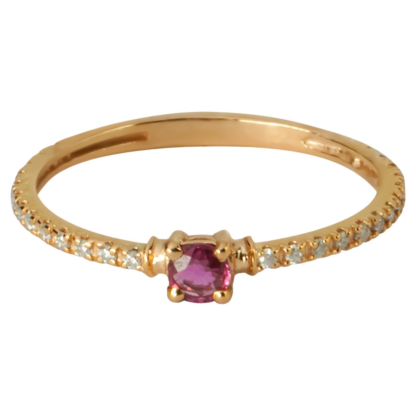 Bague en or massif 18k Endalaus rubis
