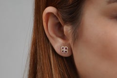 Boucles d'oreilles en or massif 18K rubis Glory