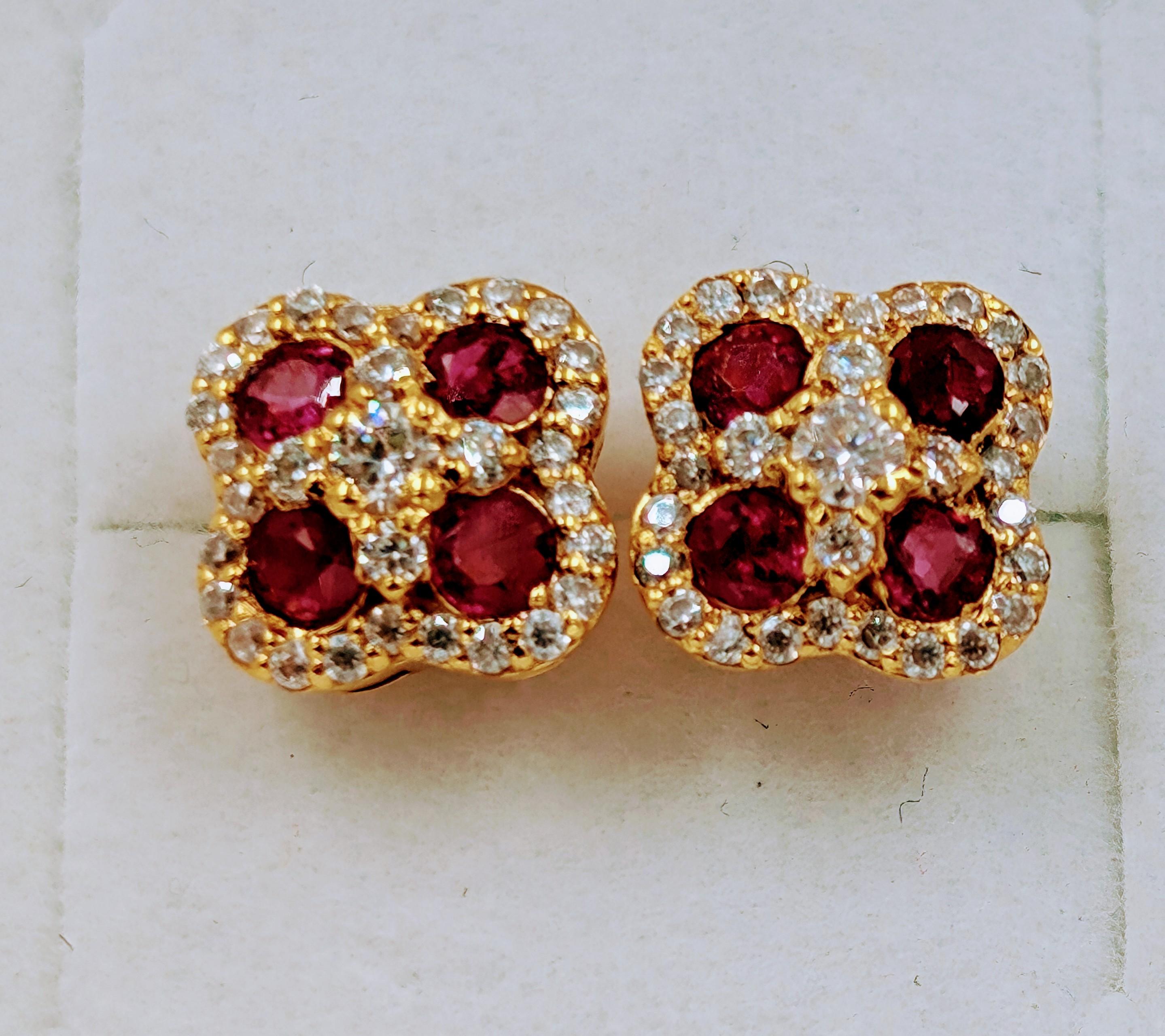 Pendientes de rubí Gloria de ORO macizo de 18 quilates en Nuevo estado para la venta en Den Haag, NL