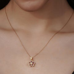 18k Solid Gold Glory ruby pendant (**With chain**)