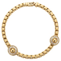 LÖF 290g 18k Solid Yellow Gold Heavy Chain Necklace with 12cts Diamonds
