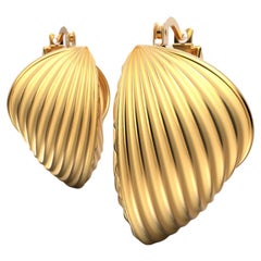 18K Solid Gold Hoop Earrings Designed and Crafted in Italy by Oltremare Gioielli