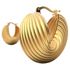 18K Solid Gold Hoop Earrings Designed and Crafted in Italy by Oltremare Gioielli