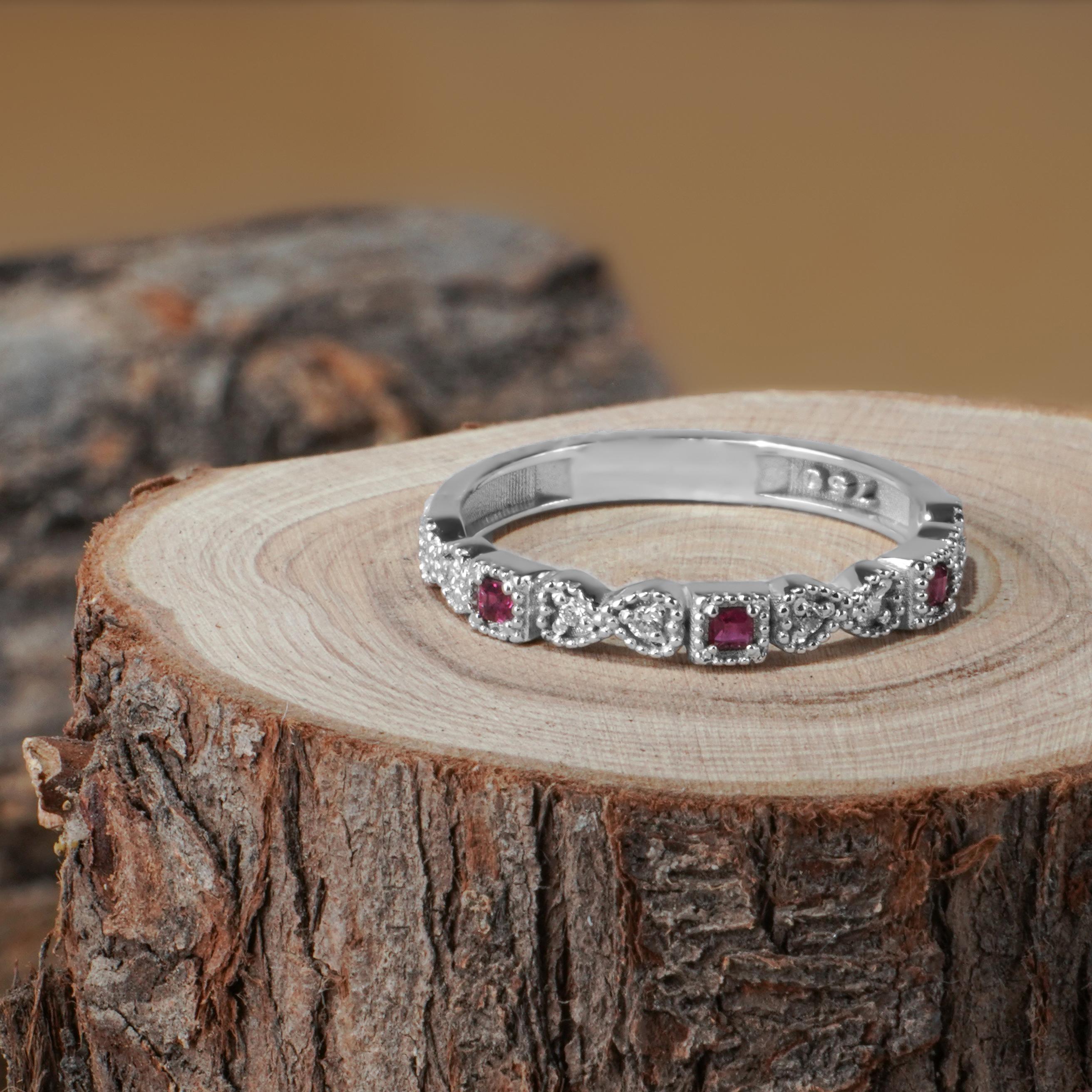 18 Karat massives Gold Illumina Diamant-Rubin-Ring für Damen oder Herren im Angebot
