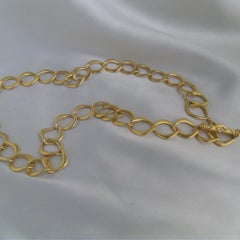 18K Solid Gold Large Link Necklace
