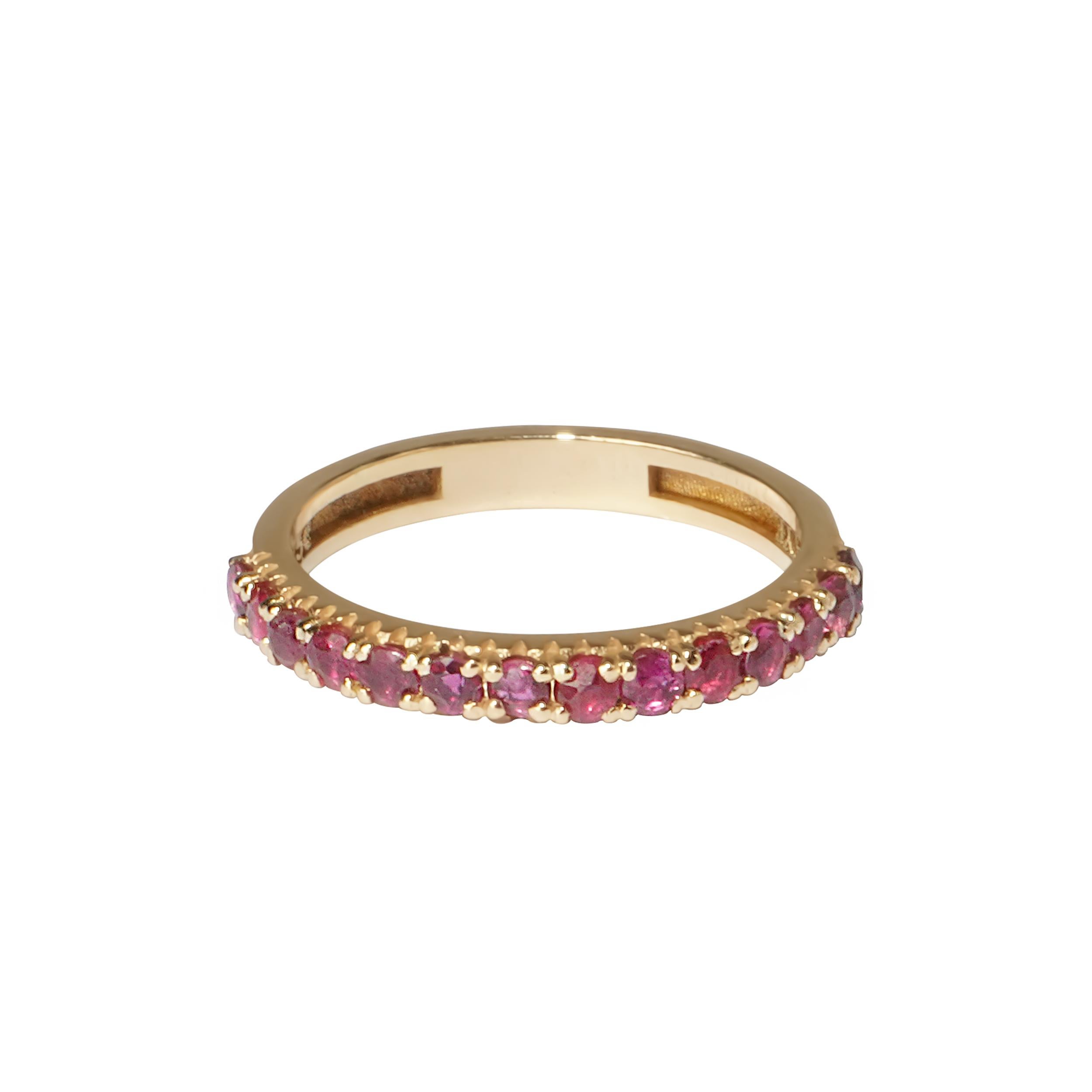 If you are looking for a ring that will make you stand out from the crowd, look no further than our ruby band!

Our ruby band is a stunning piece of jewelry that showcases the beauty and brilliance of natural rubies. It features an 18k solid gold