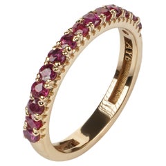 18k Solid Gold love ruby band