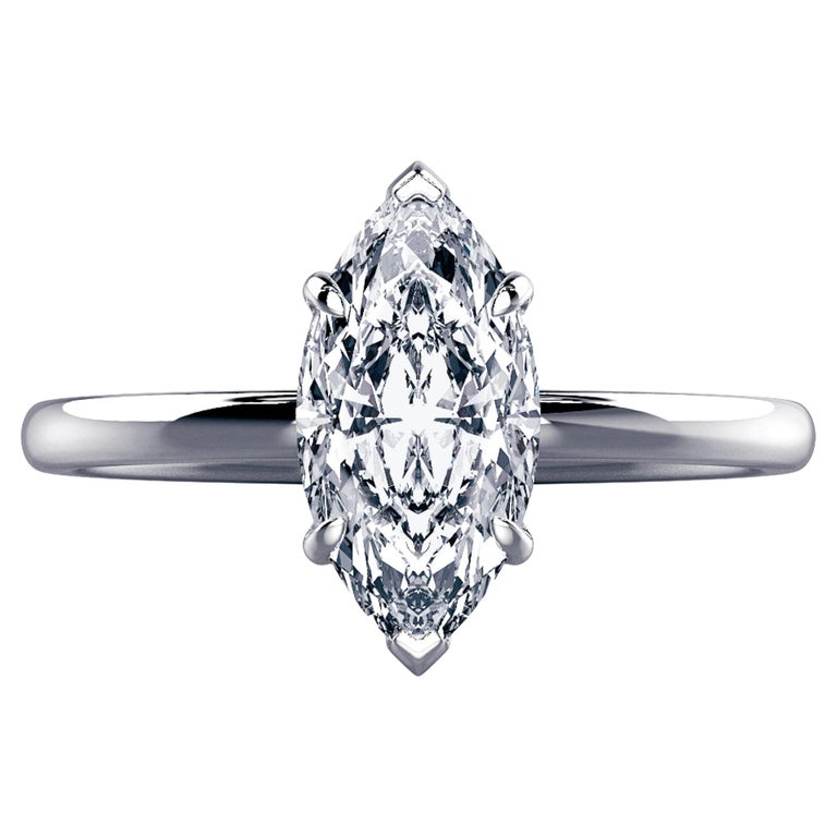 Customizable Certified Marquise Cut Natural Diamond Engagement Ring in