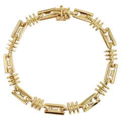 18k Solid Gold Men's Fancy Link Bracelet