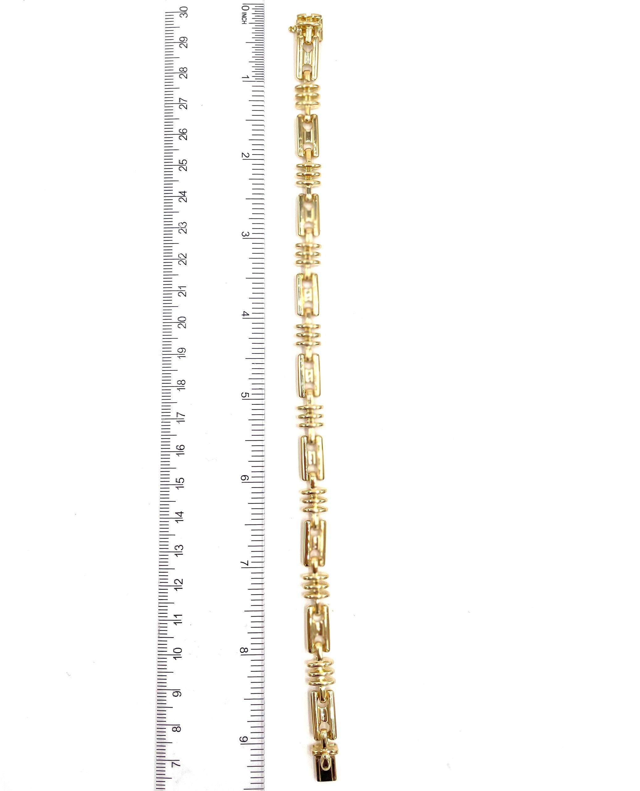 18k Solid Gold Herren Fancy Link Armband im Zustand „Neu“ im Angebot in Old Tappan, NJ