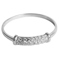 18k White Gold Micro Pave Wedding Diamond Ring Half Eternity Diamond Ring