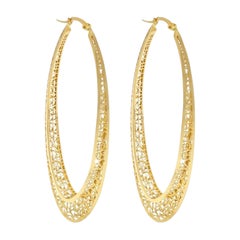 Boucles d'oreilles Bigli en or massif 18K, Voie lactée, Bijoux Maximalistes Faits à la Main