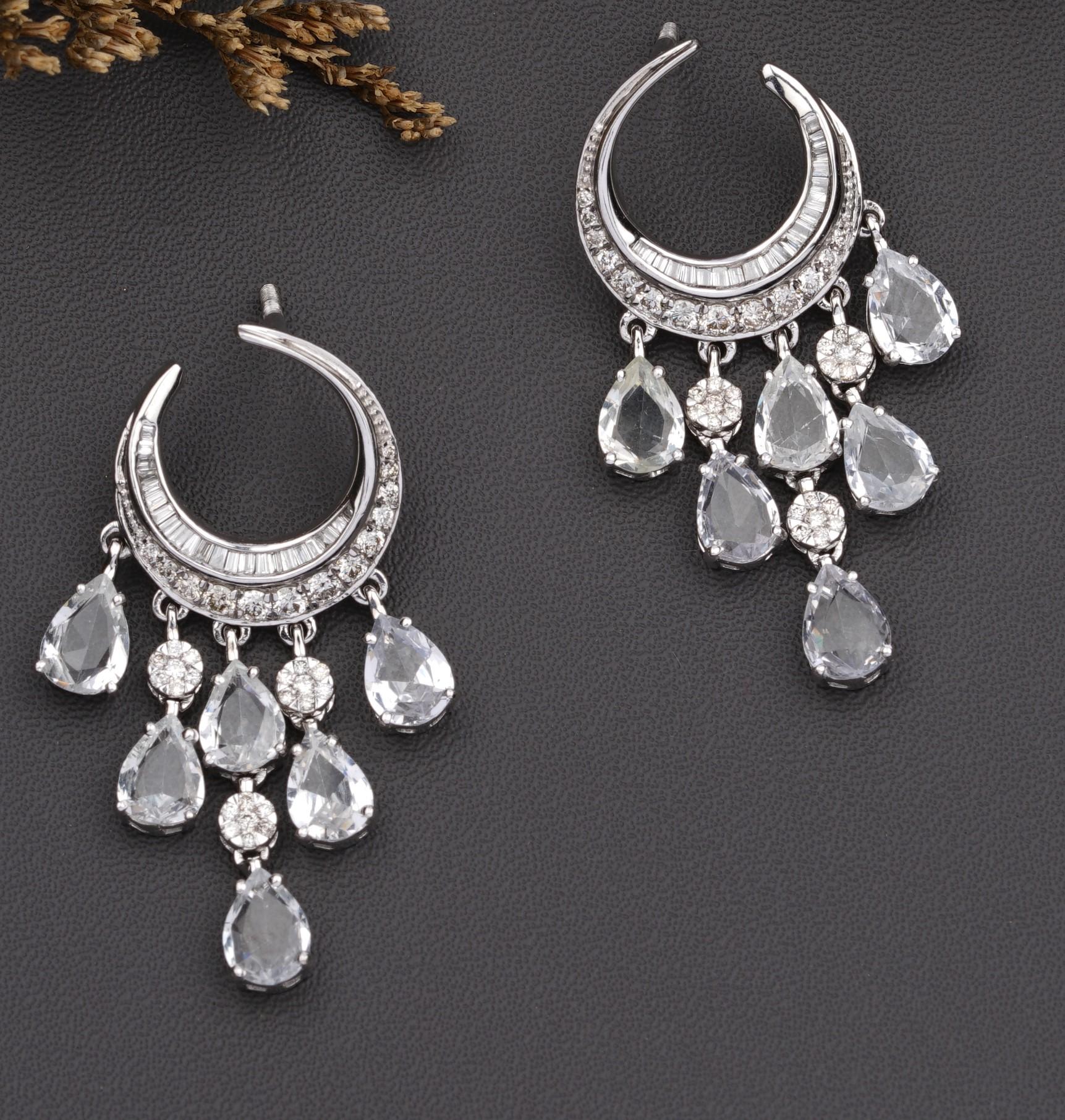 natural white sapphire earrings