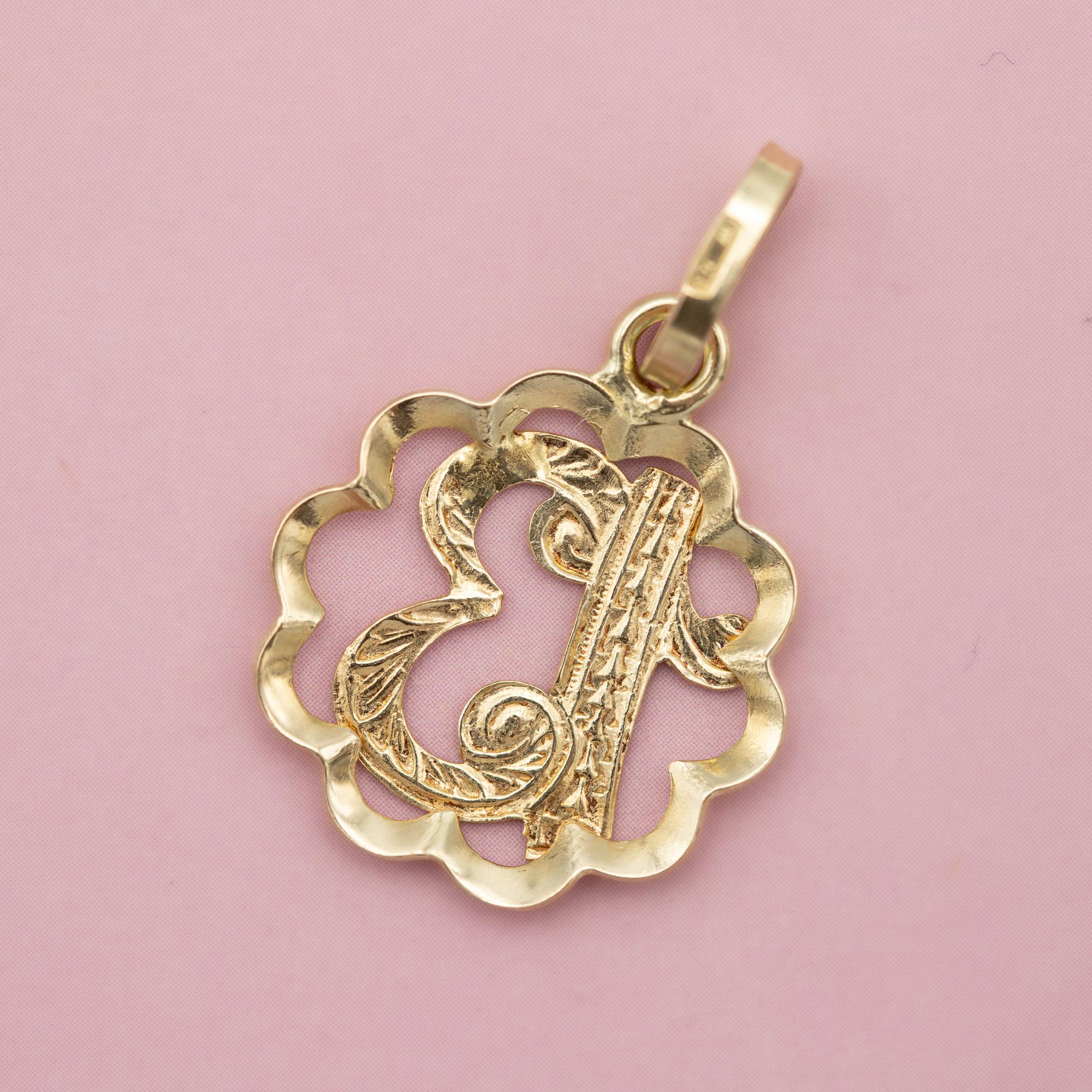 18K massivem Gold Nummer 13 Glücksbringer - Italienisch Love Token - Vintage Glück nr (Retro)