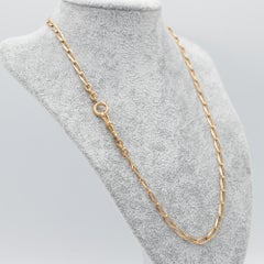 18 Karat massives Gold Taschenuhrkette - Antike Halskette - Choker Sautoir 20,28 Zoll