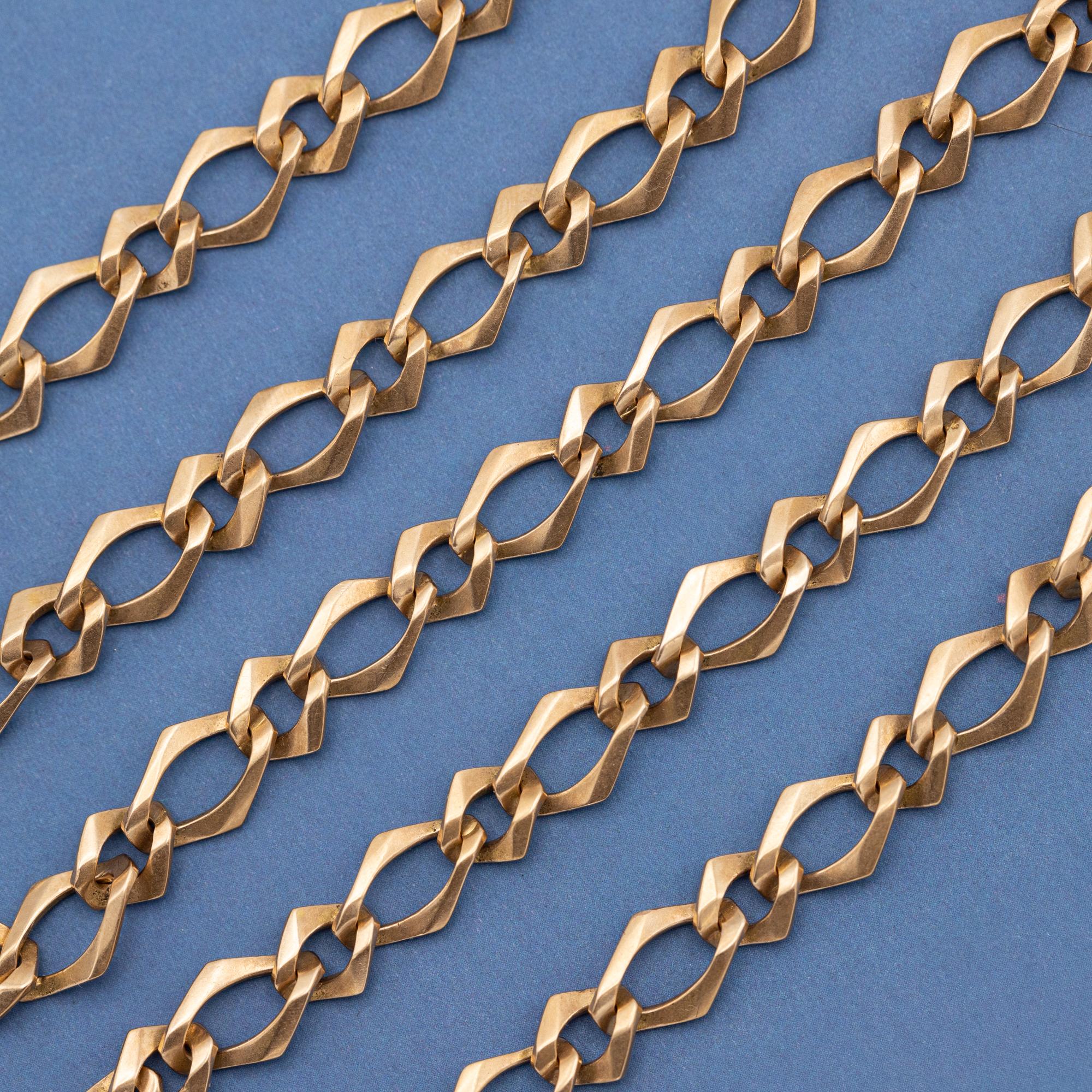 18K solid gold Pocket watch chain - Antique Necklace - Decorative Choker Sautoir In Good Condition In Antwerp, BE