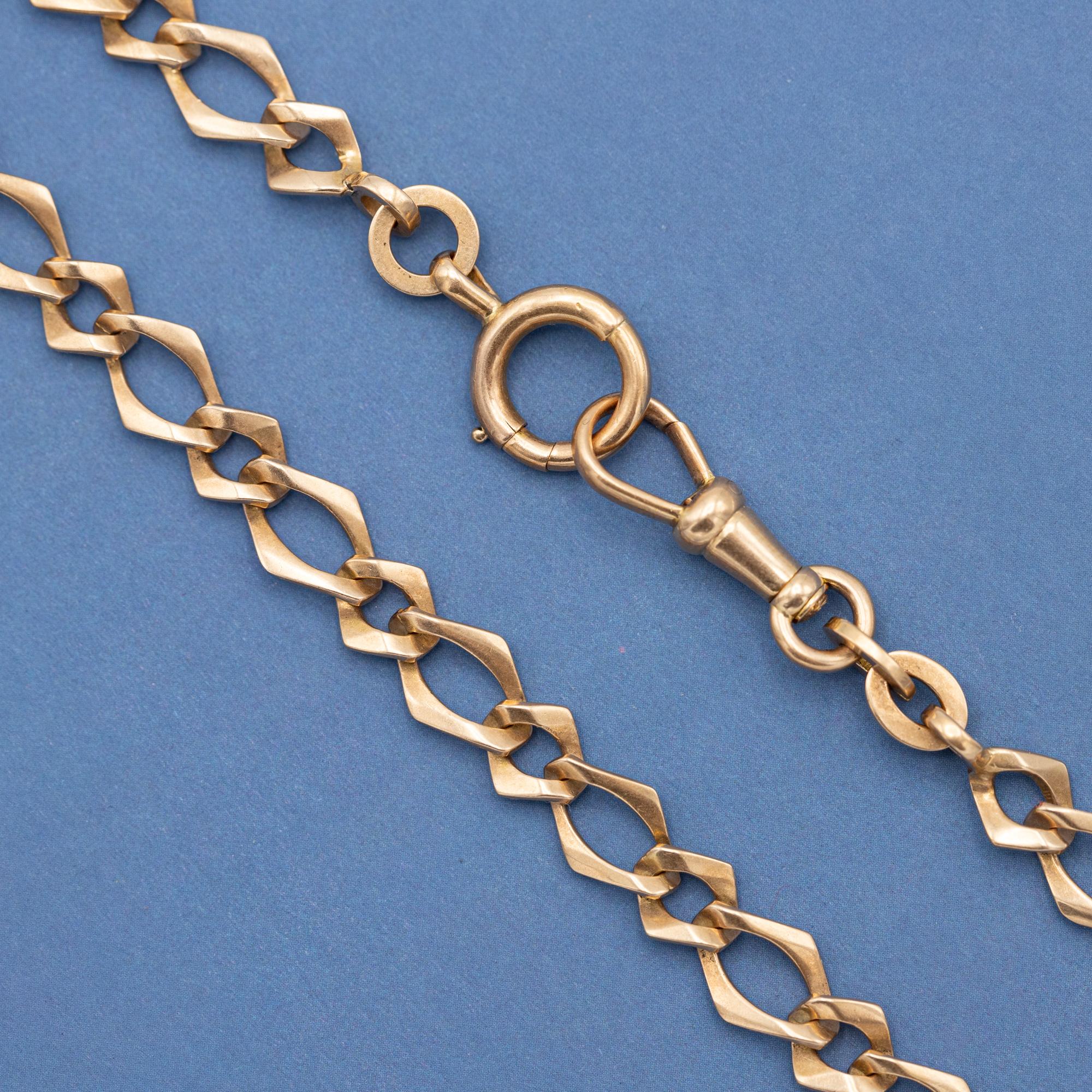 18K solid gold Pocket watch chain - Antique Necklace - Decorative Choker Sautoir 1