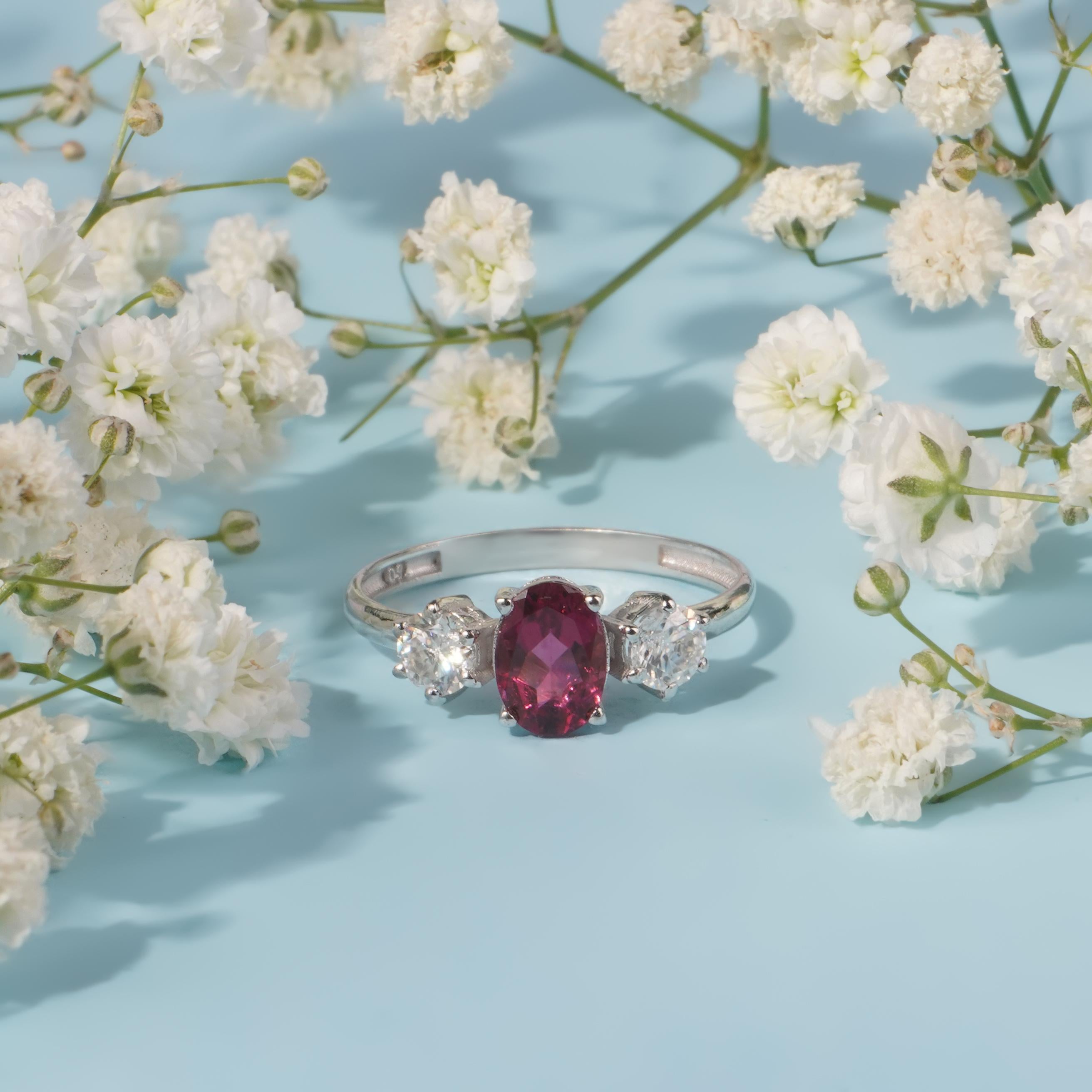 18K massiv Gold Rosa Turmalin Ring für Damen oder Herren im Angebot