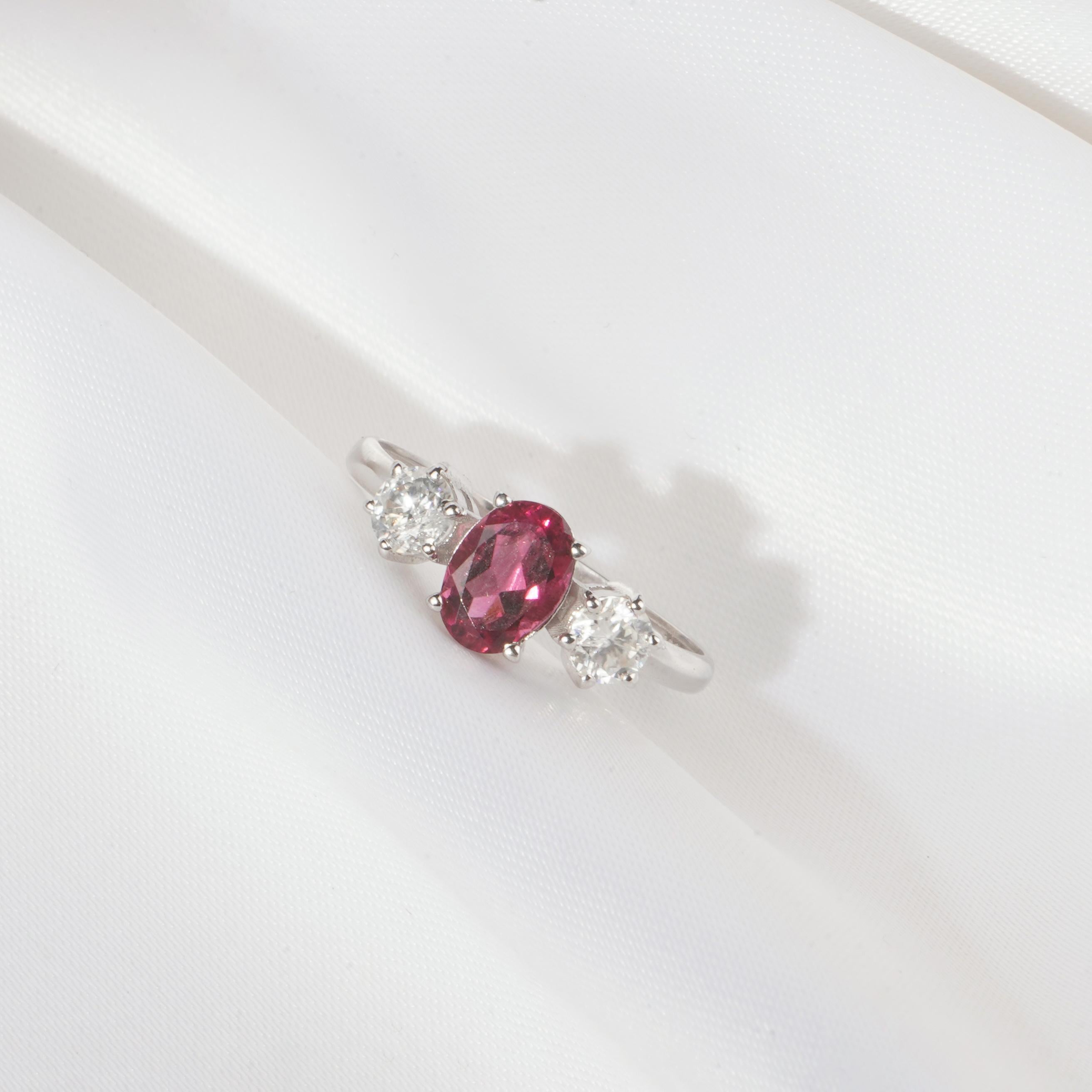 18K solid Gold Rosa tourmaline ring For Sale 1