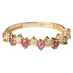 18k Solid Gold ruby Reverie band